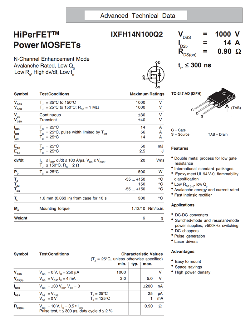 IXFH14N100Q2详情1 17634529372c1278.png