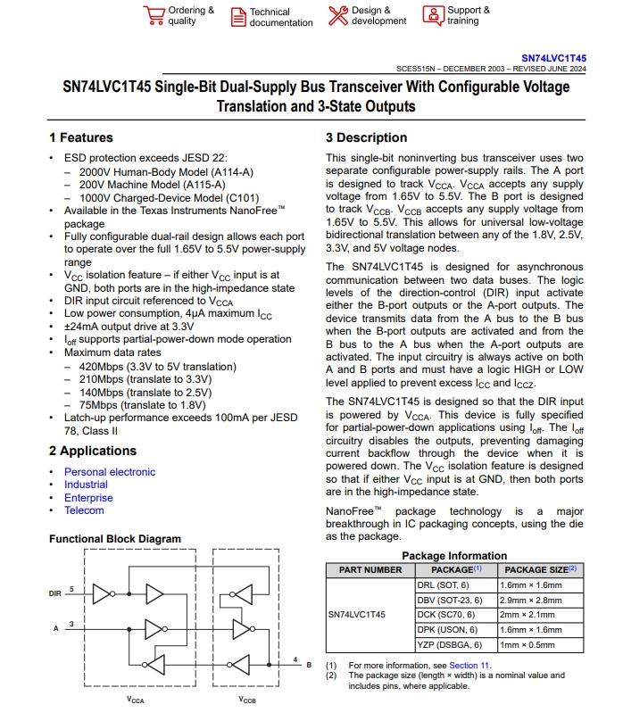 SN74LVC1T45DBVR 17662218145f46f3.png